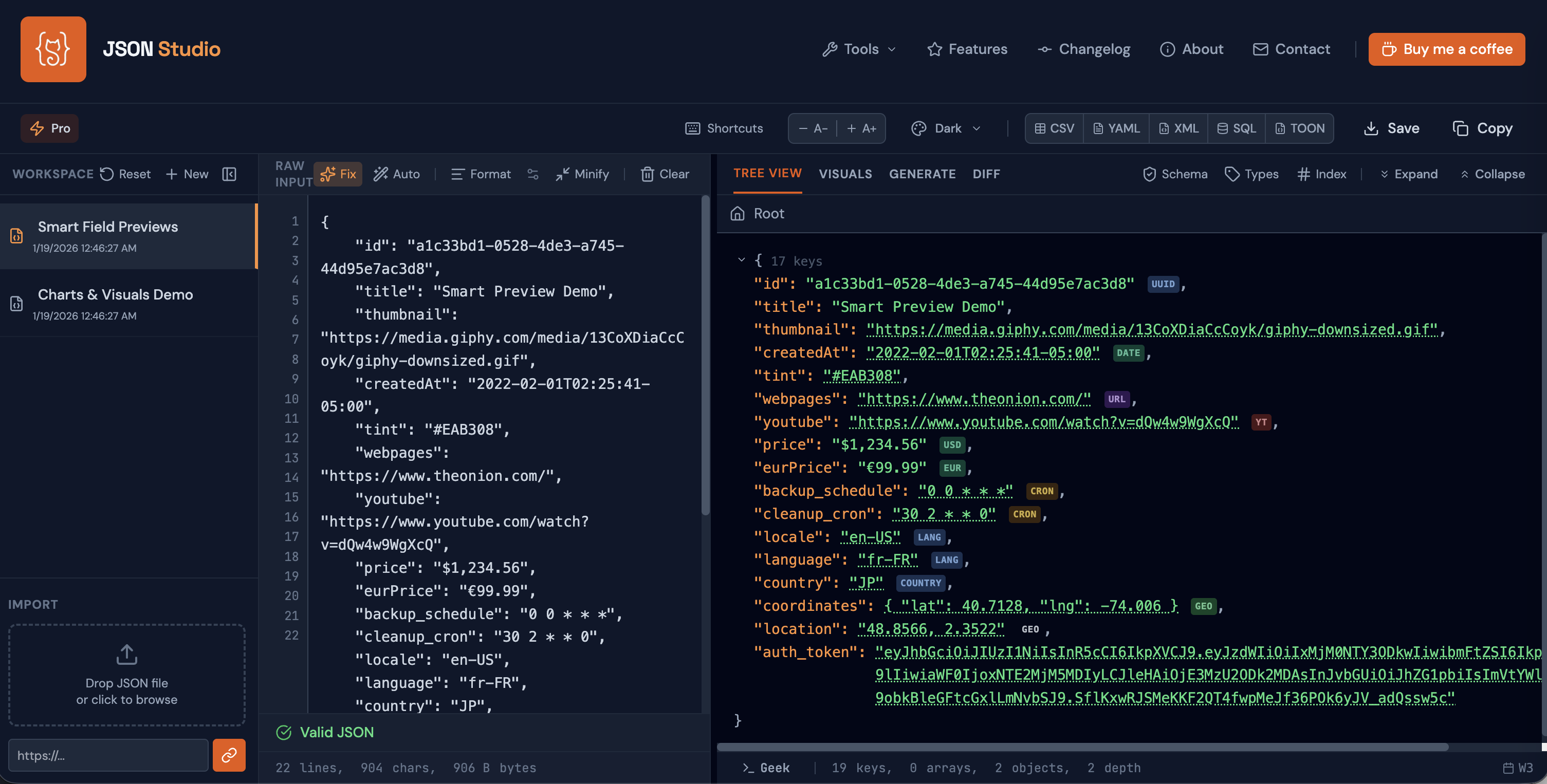 JSON Purrser - Screenshot 2 showing product features and functionality