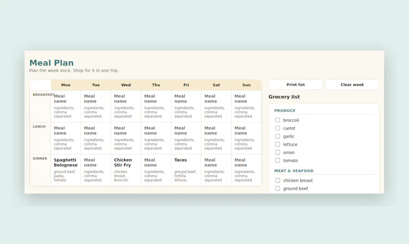 Weekly Planner screenshot 1