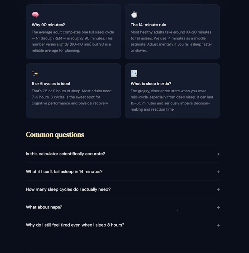 Sleep Cycle Calculator screenshot 2