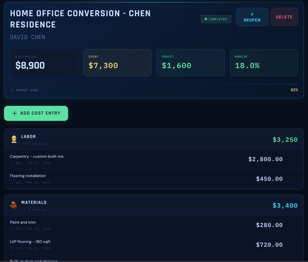 JobCost - Screenshot 5 showing product features and functionality