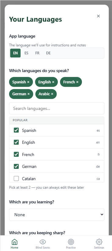 PolyKeep - Keep All Your Languages Sharp gallery image