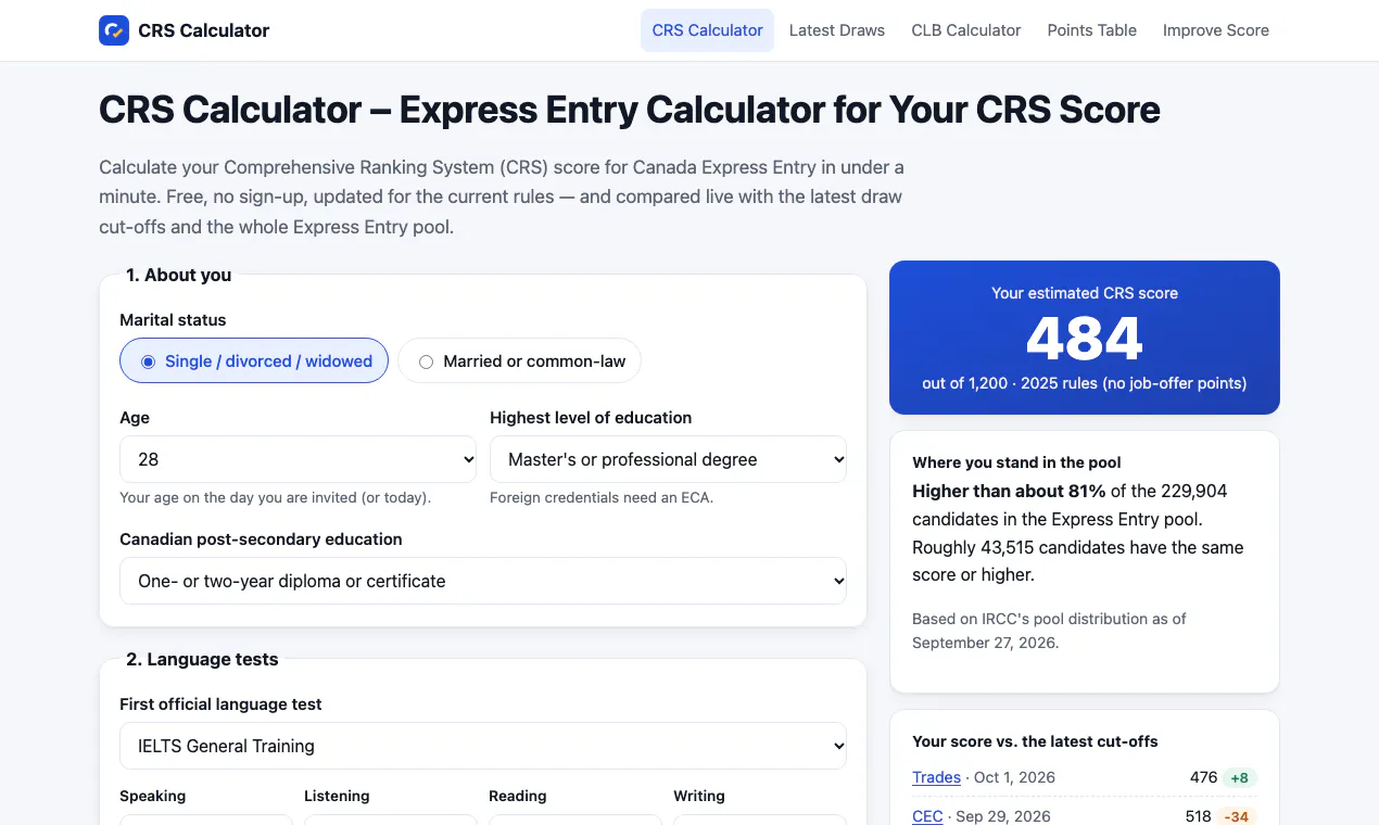 CRS Calculator gallery image