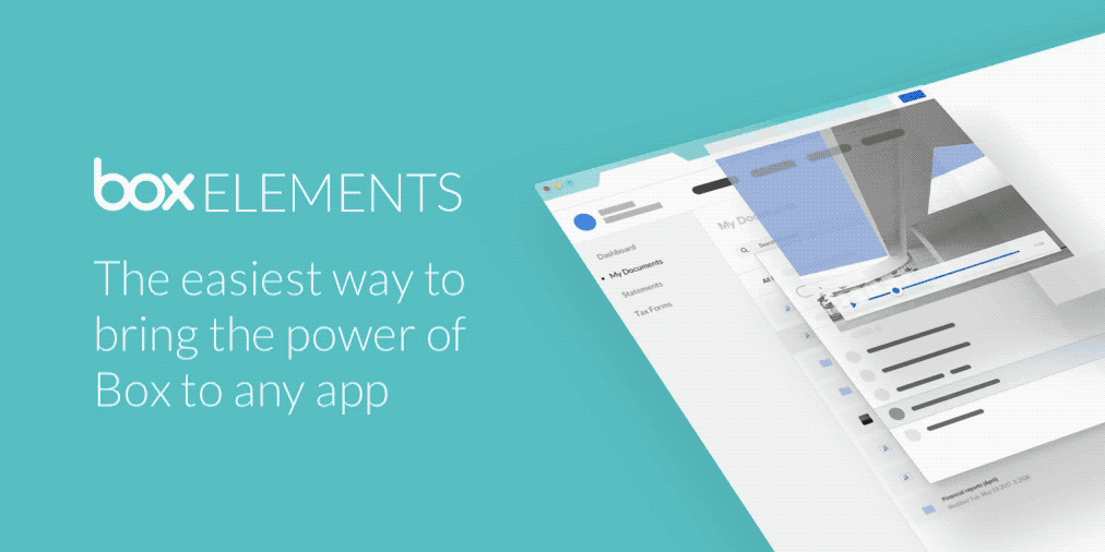 Box UI Elements Bring customizable parts of the Box UI to your own