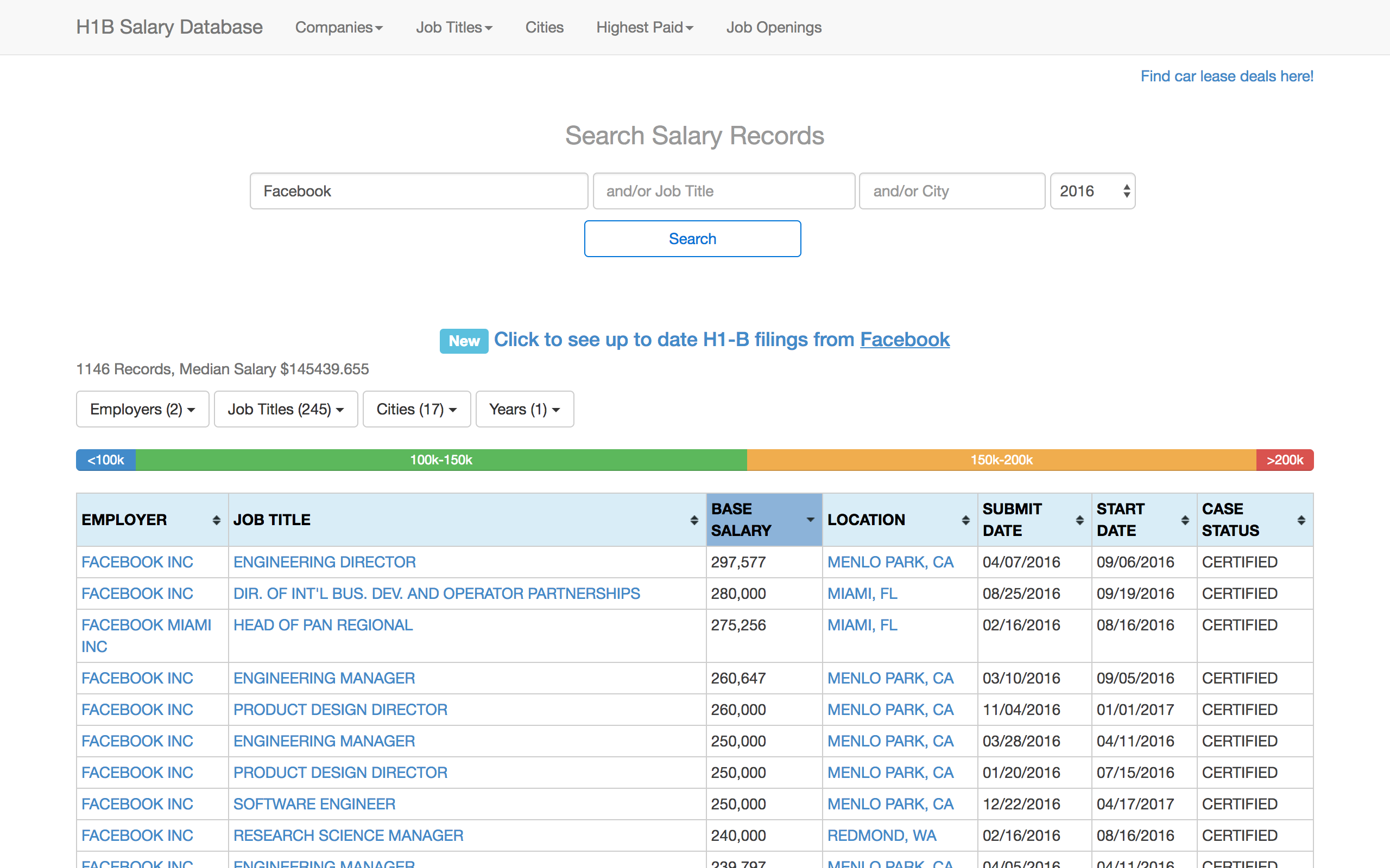 H1B Visa Salary Database gallery image