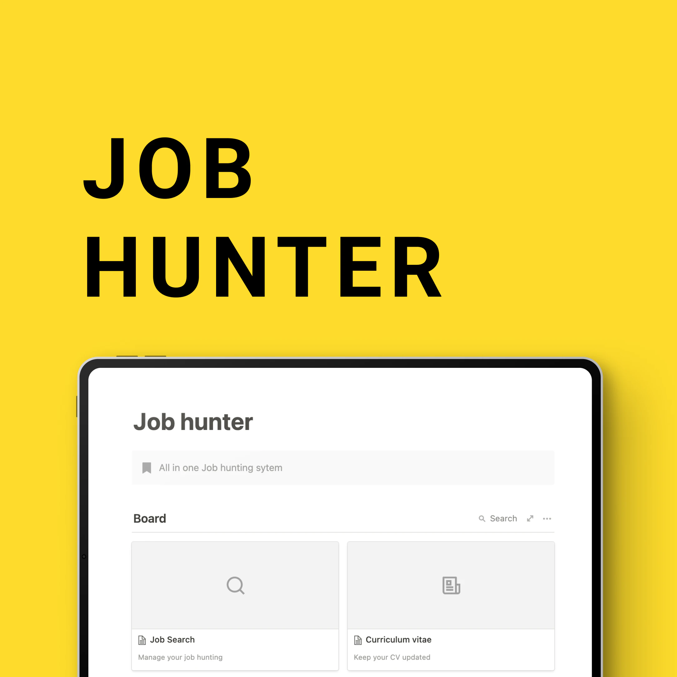 Job hunter Notion Template