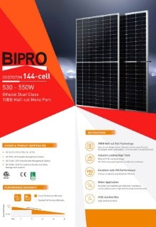 550W Bifacial Solar Panel | 36 Pieces gallery image