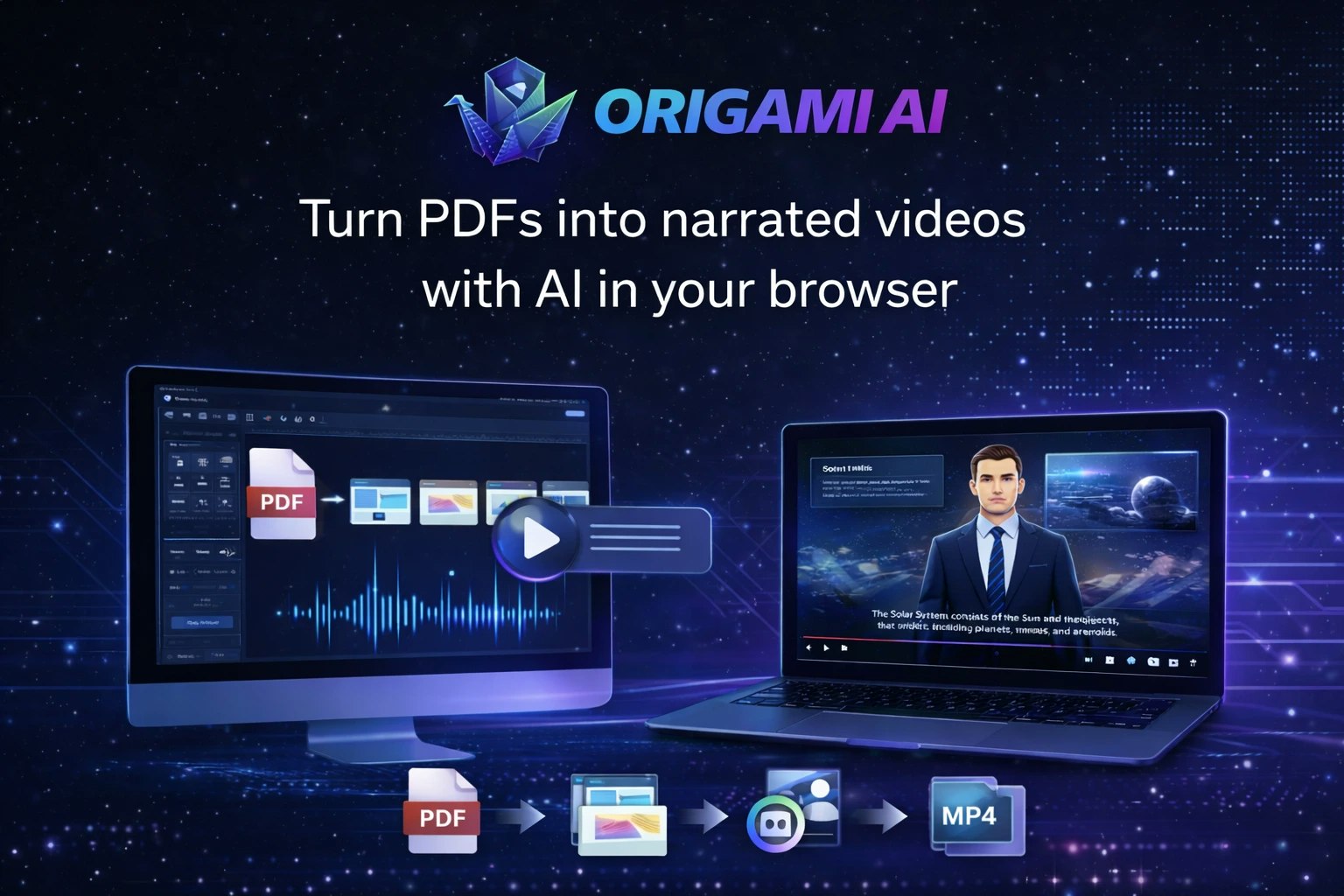 Origami AI: Local PDF to Video - Screenshot 2 showing product features and functionality
