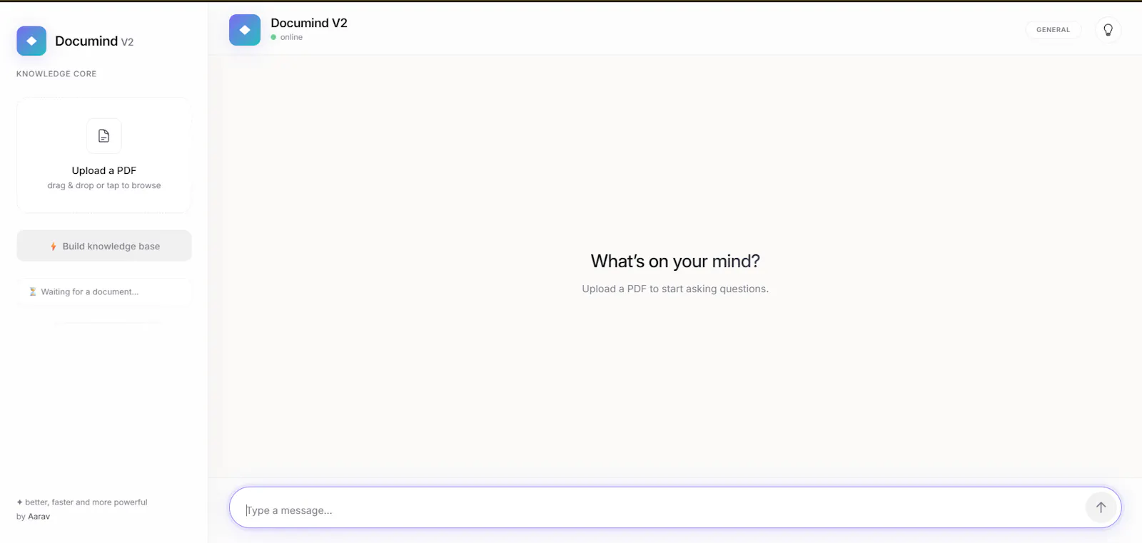 Documind V2 · A Quiet Chat screenshot 2