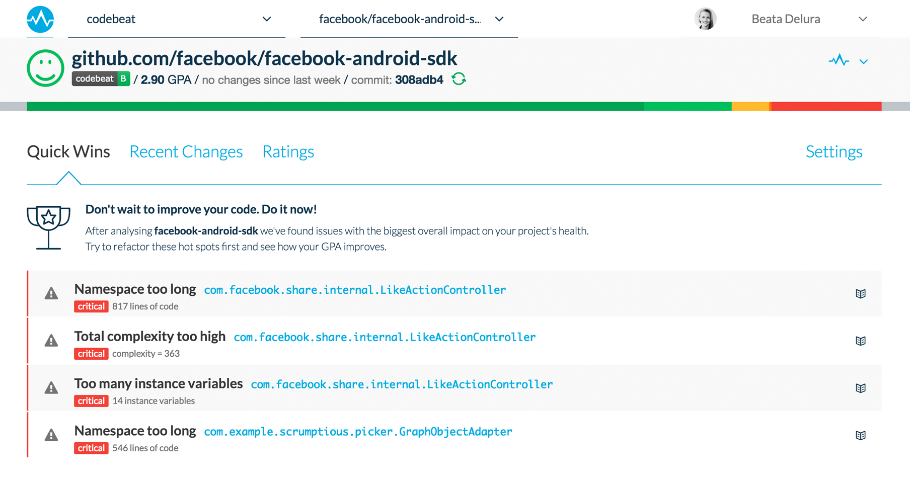 Codebeat gallery image