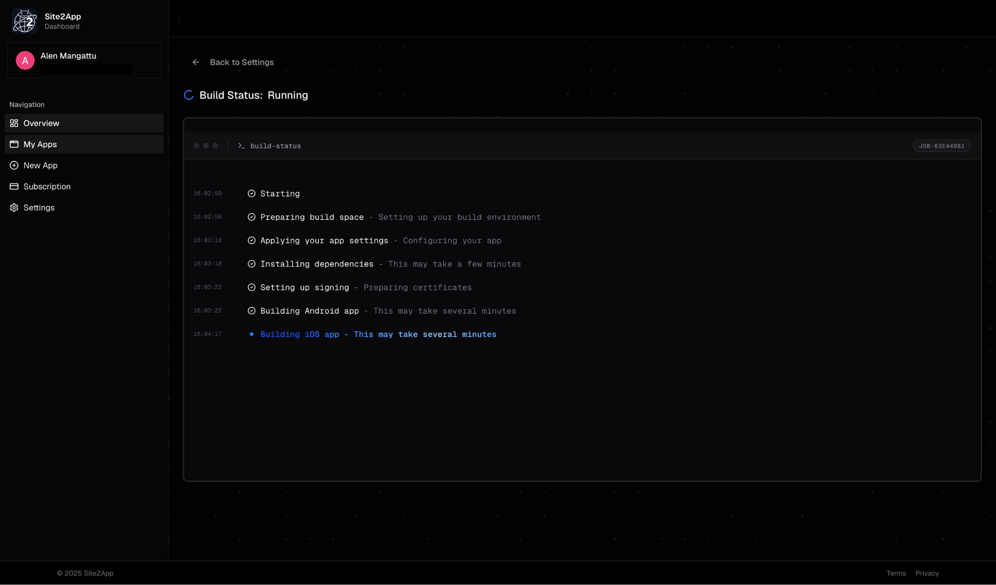 Site2App - Screenshot 3 showing product features and functionality