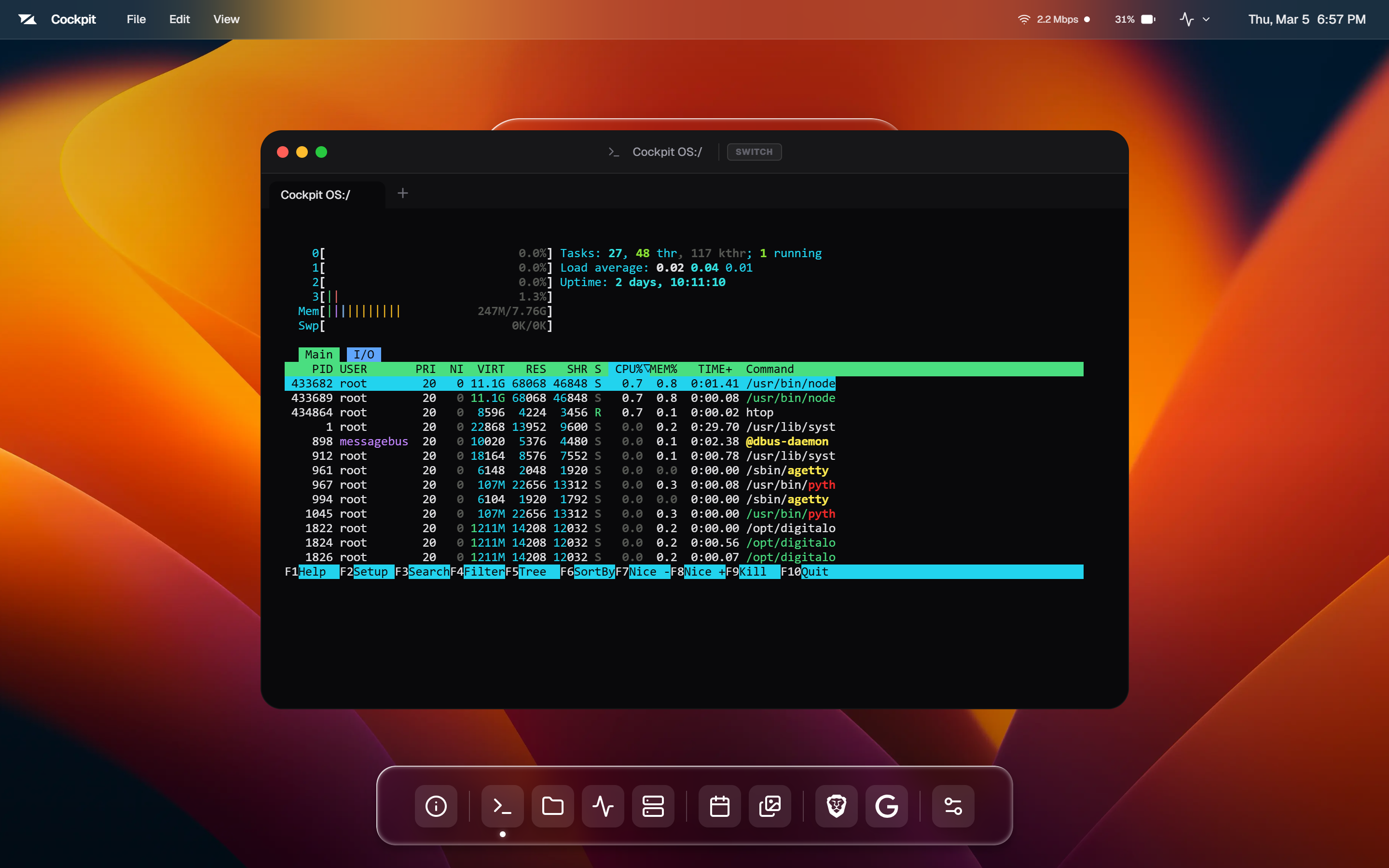 Cockpit - Screenshot 2 showing product features and functionality