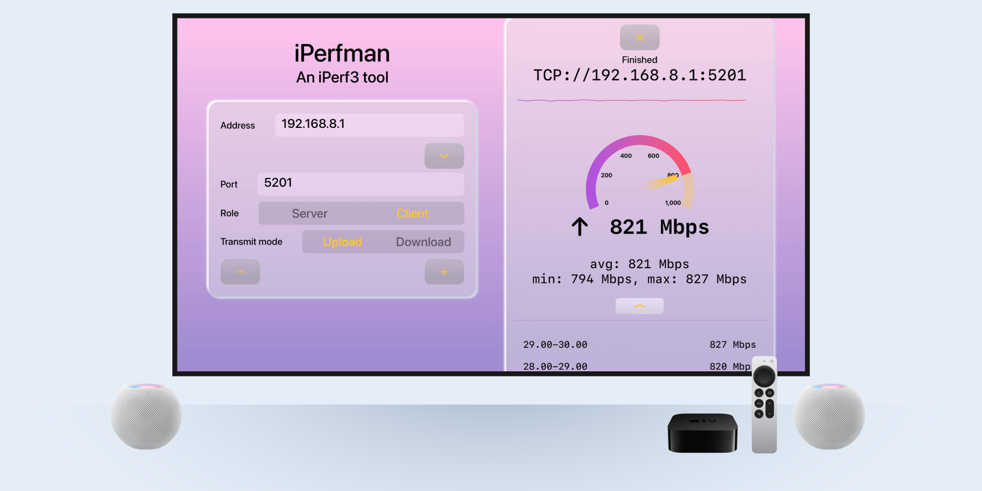 Iperfman - iPerfman은 모든 Apple 플랫폼을 지원하는 IPERF3 도구입니다. 미디어 1