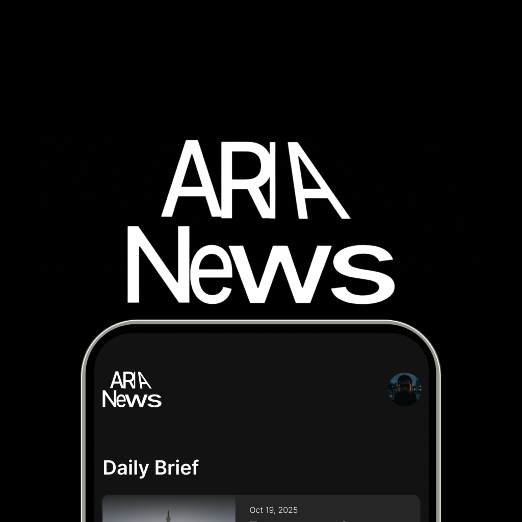 ARIA News - Product Hunt launch logo and brand identity