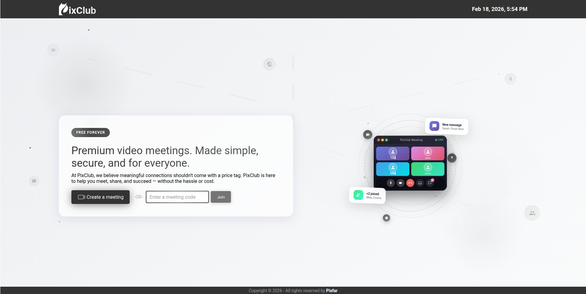 PixClub - Main product screenshot demonstrating key features and user interface