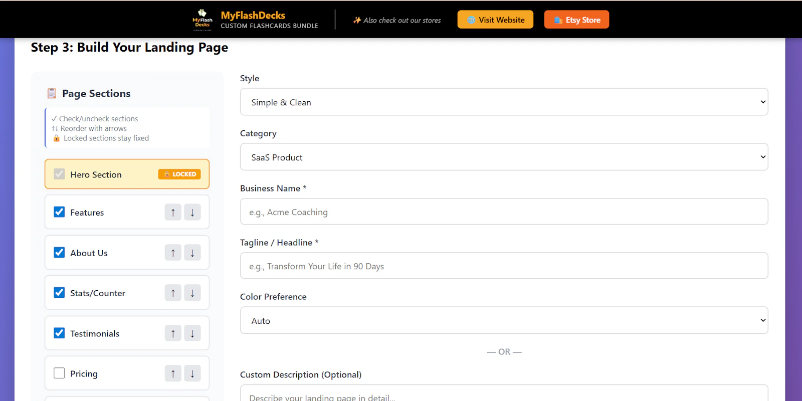 Landing Page Generator screenshot 2
