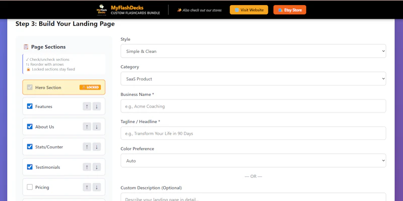 Landing Page Generator screenshot 2