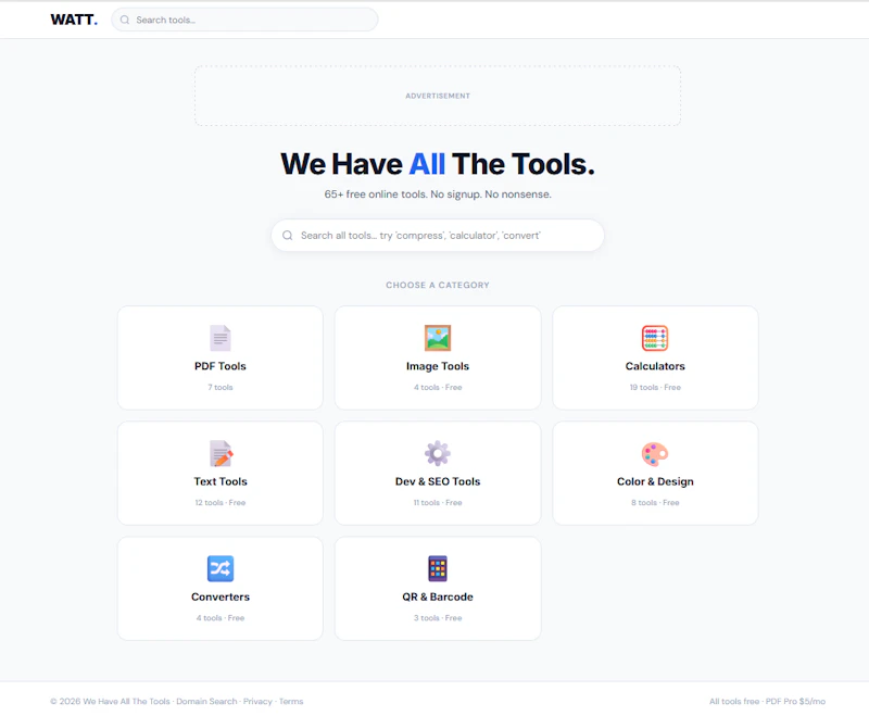 We Have All The Tools: Free Online Tools screenshot 1