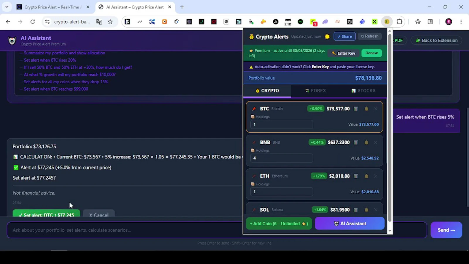 Crypto Price Alert screenshot 1 (video preview)