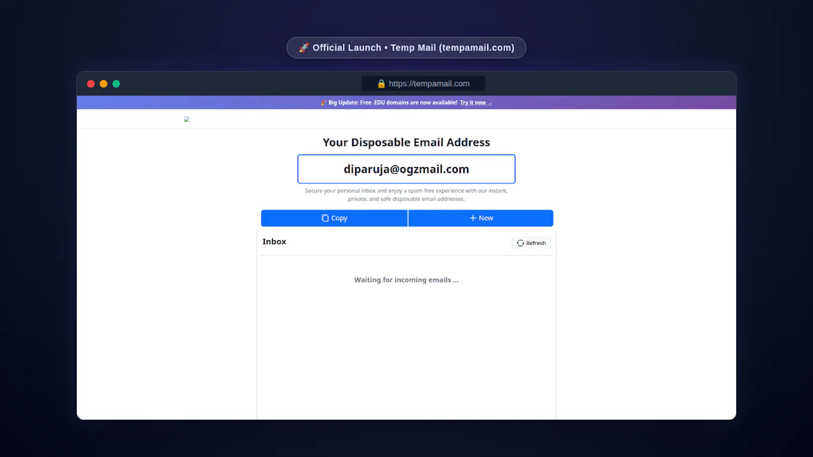 Temp Mail screenshot 1