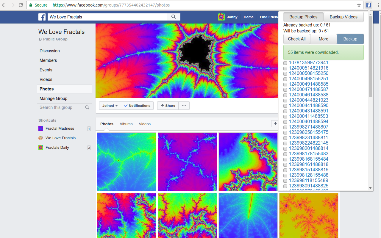 Facebook Backup gallery image