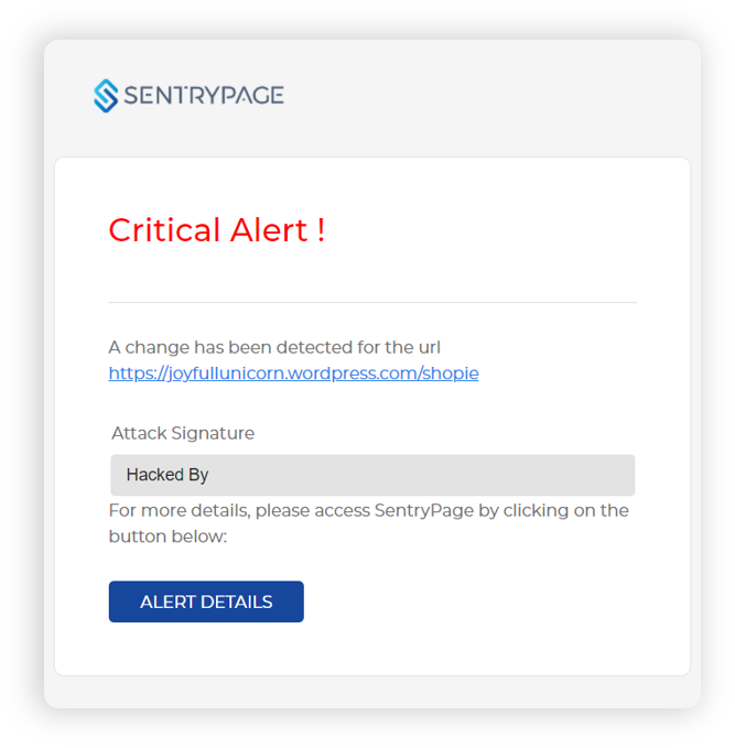 Media Sentrypage - Mengesan perubahan yang mencurigakan di laman web anda 1