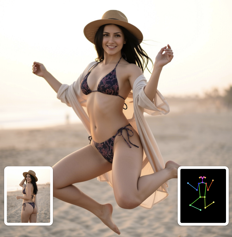 AI pose transfer web APP gallery image