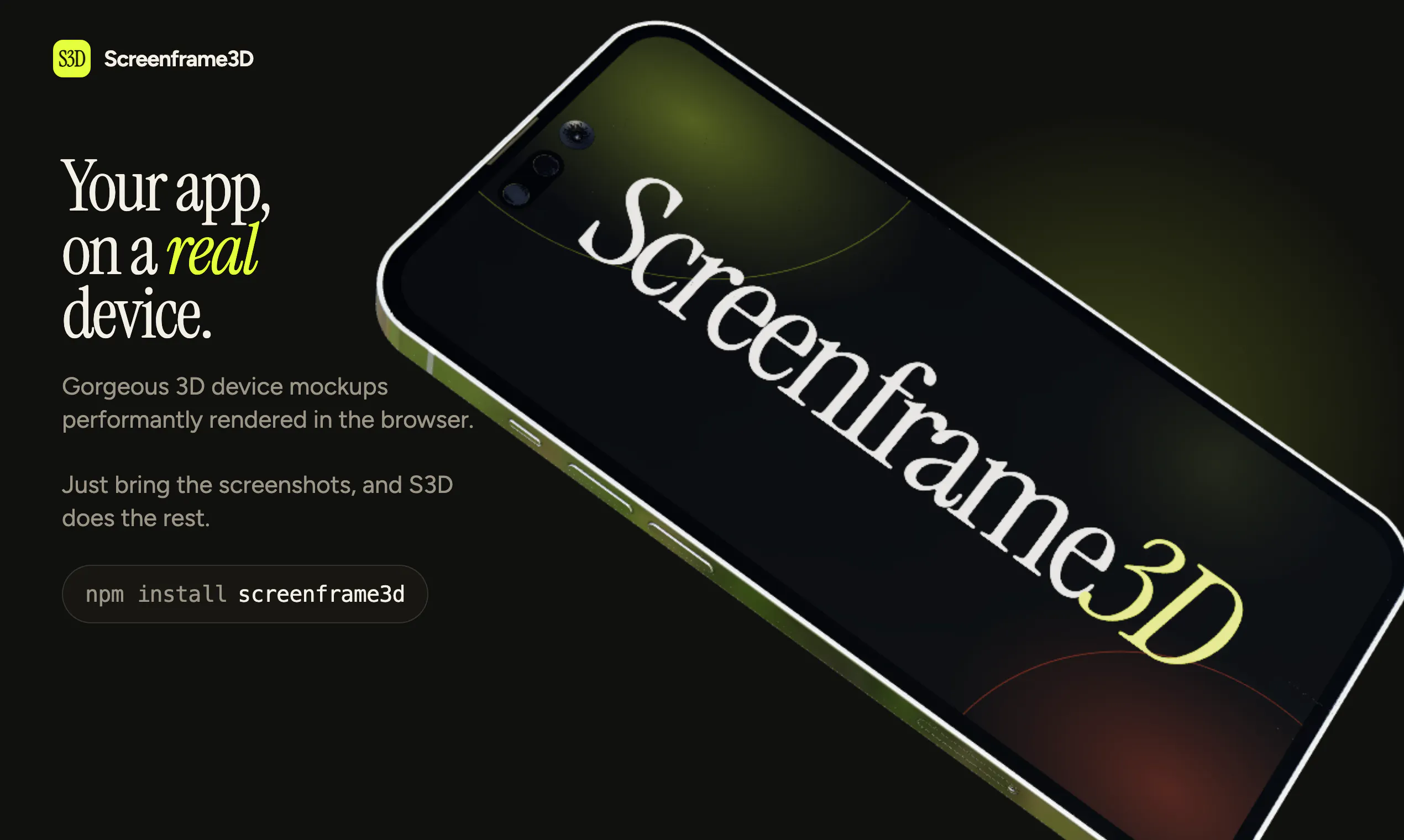 Screenframe3D - The free mockup library gallery image