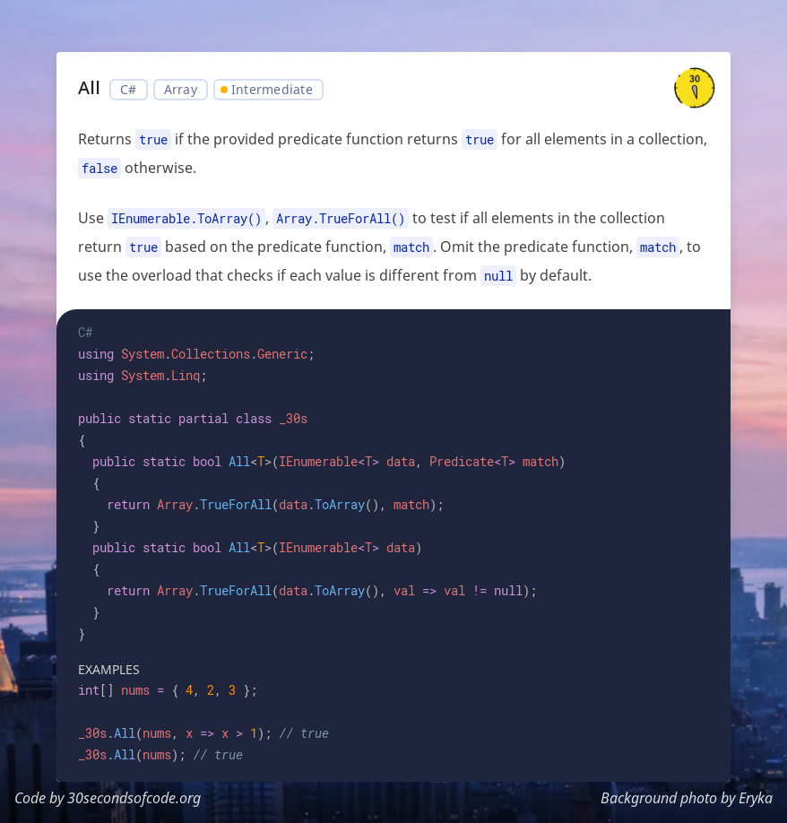 30 seconds of C# gallery image