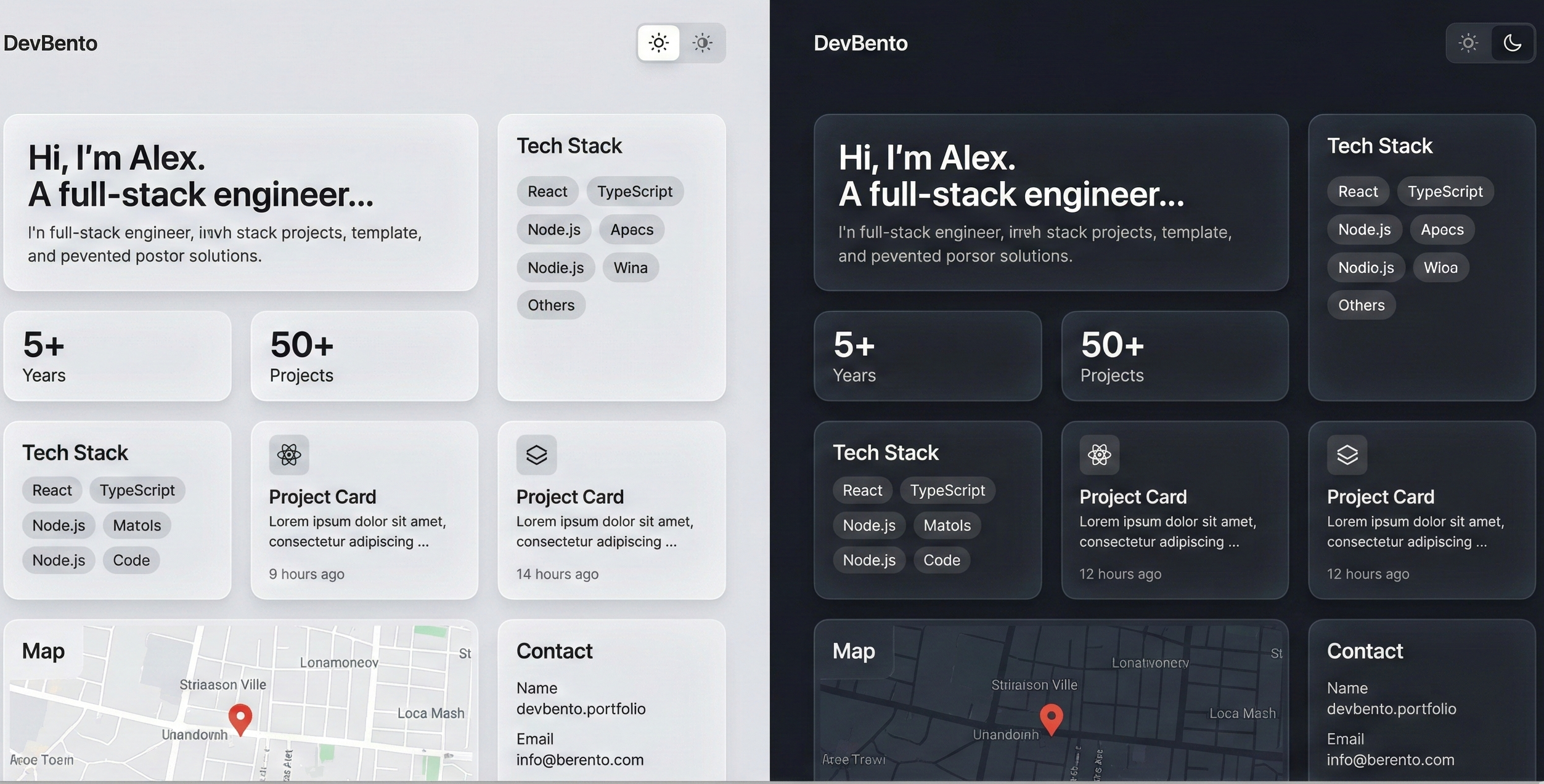 A Premium Bento Box Portfolio Template - Main product screenshot demonstrating key features and user interface