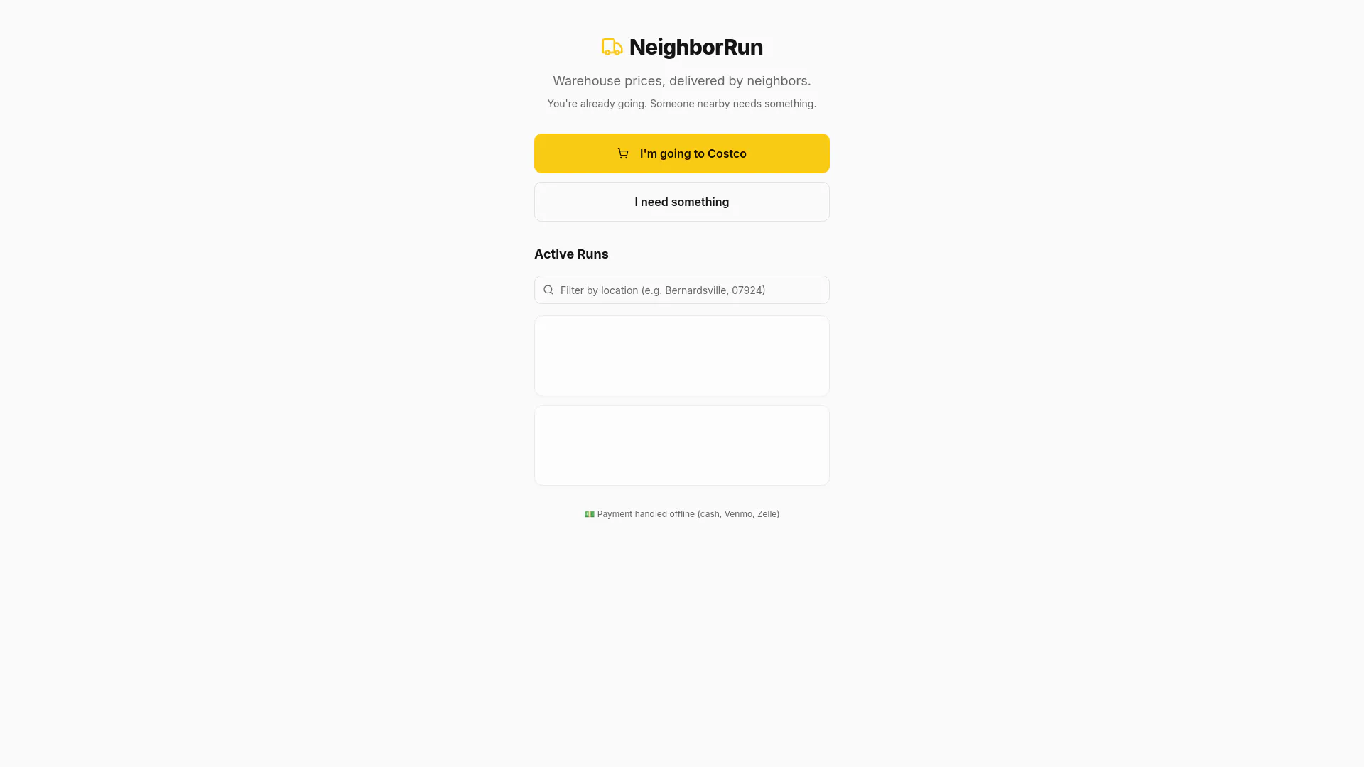 NeighborRun neighbors helping each other product banner
