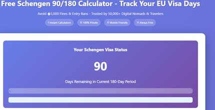 Schengen 90/180 Calculator gallery image