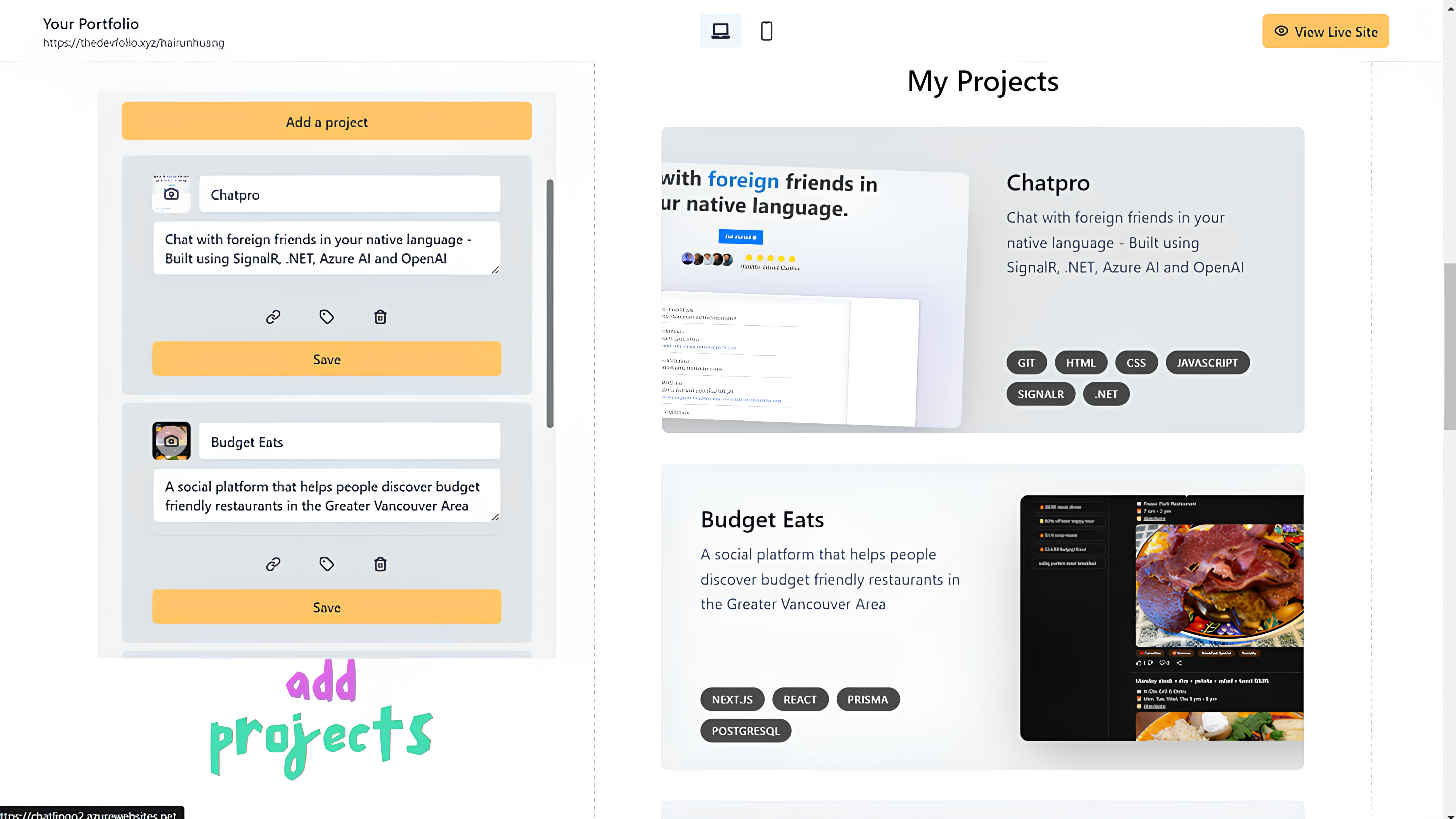 DevFolio gallery image