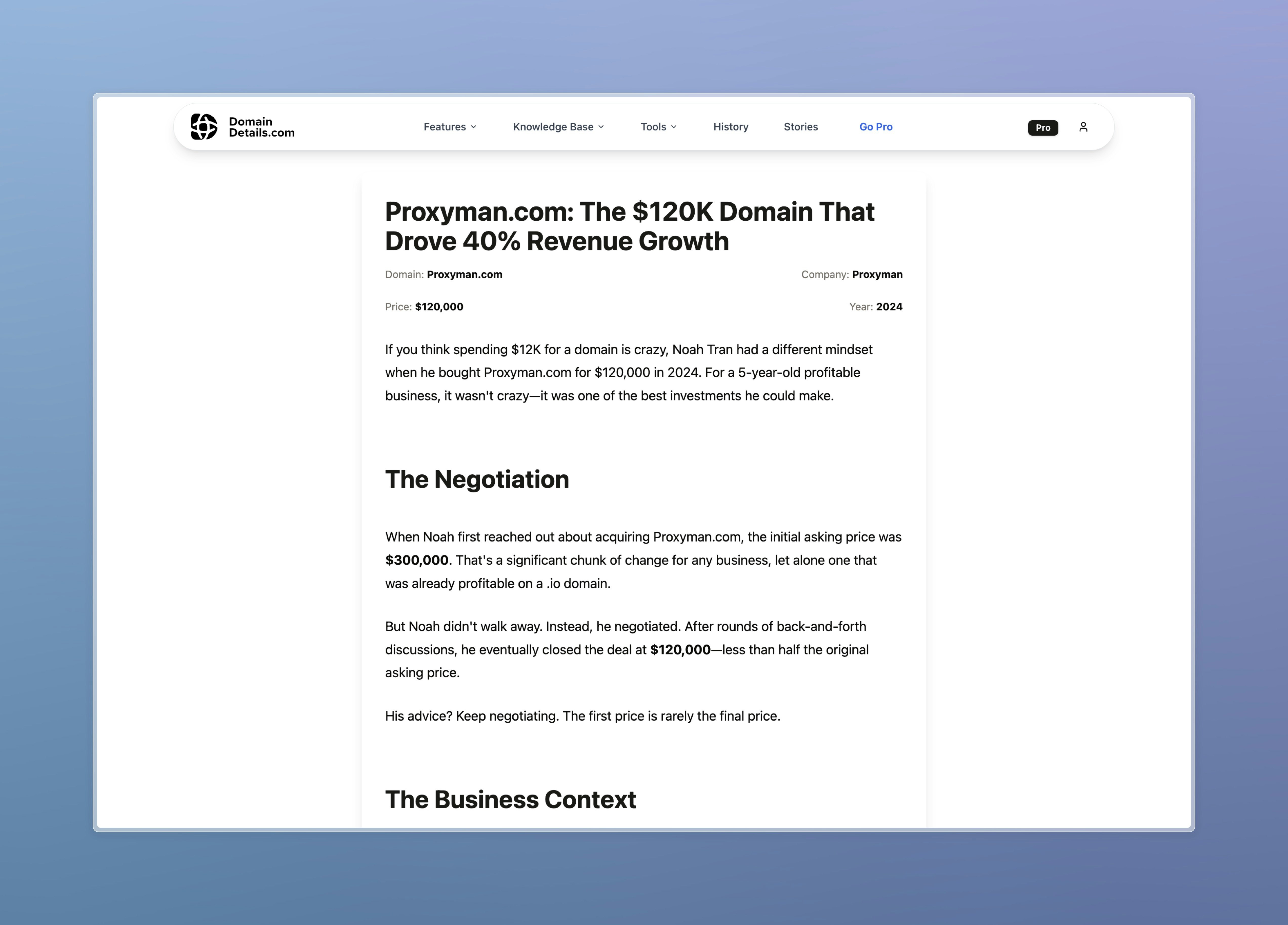 Domain Stories - Big Domain Sales Tales - Screenshot 4 preview