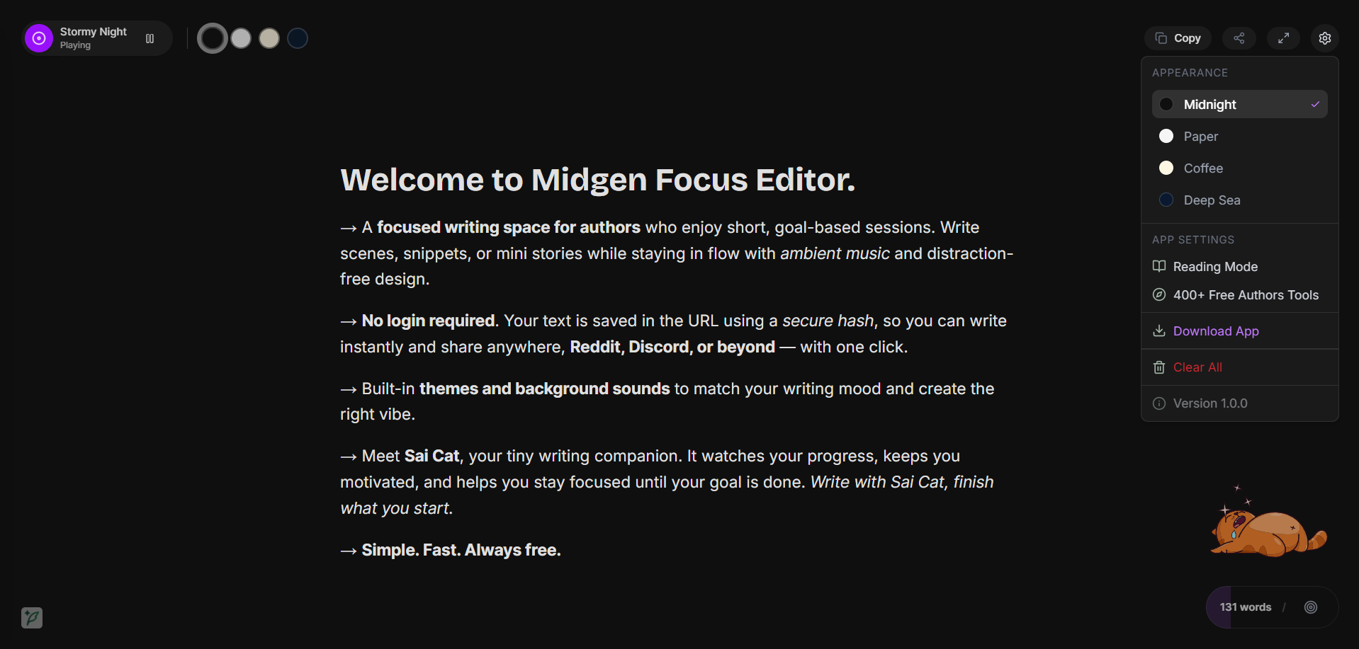 Midgen Focus Editor - Screenshot 3 showing product features and functionality