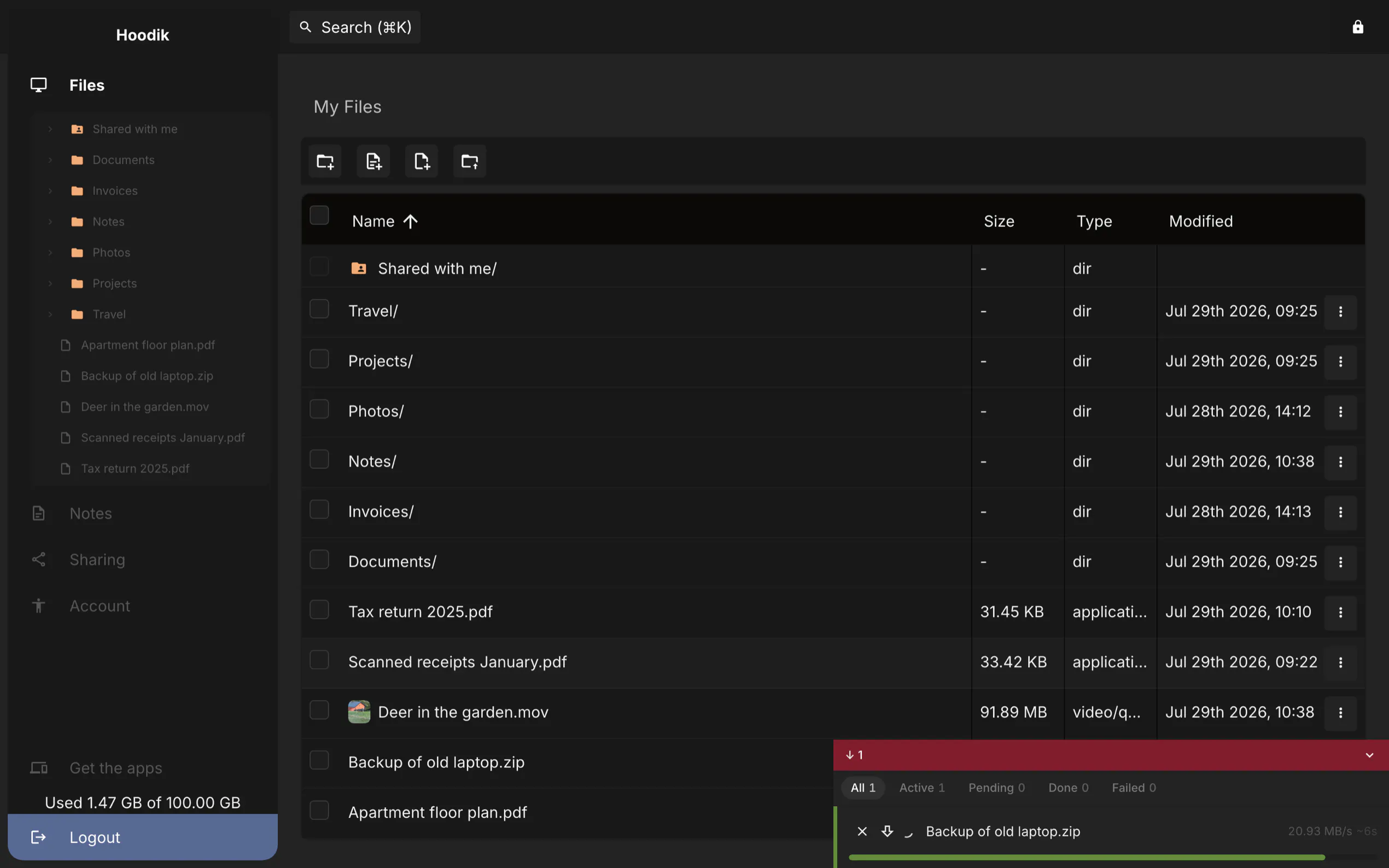 Hoodik Cloud screenshot 1