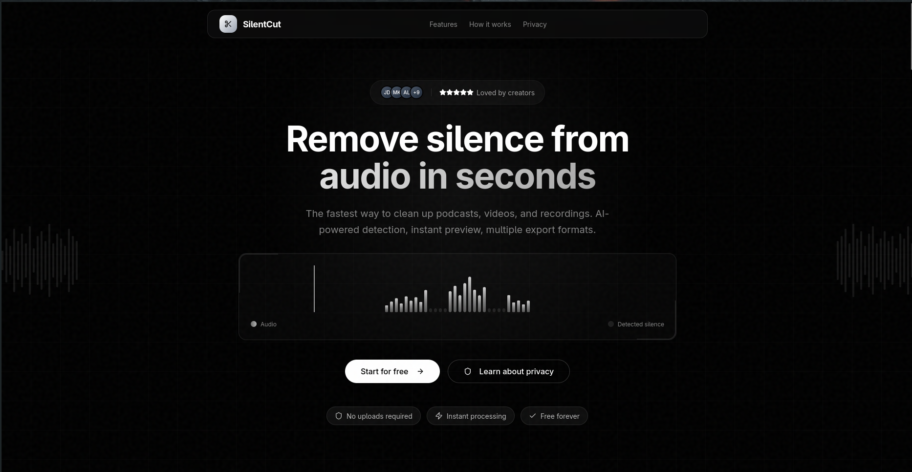 SilentCut  - Main product screenshot demonstrating key features and user interface