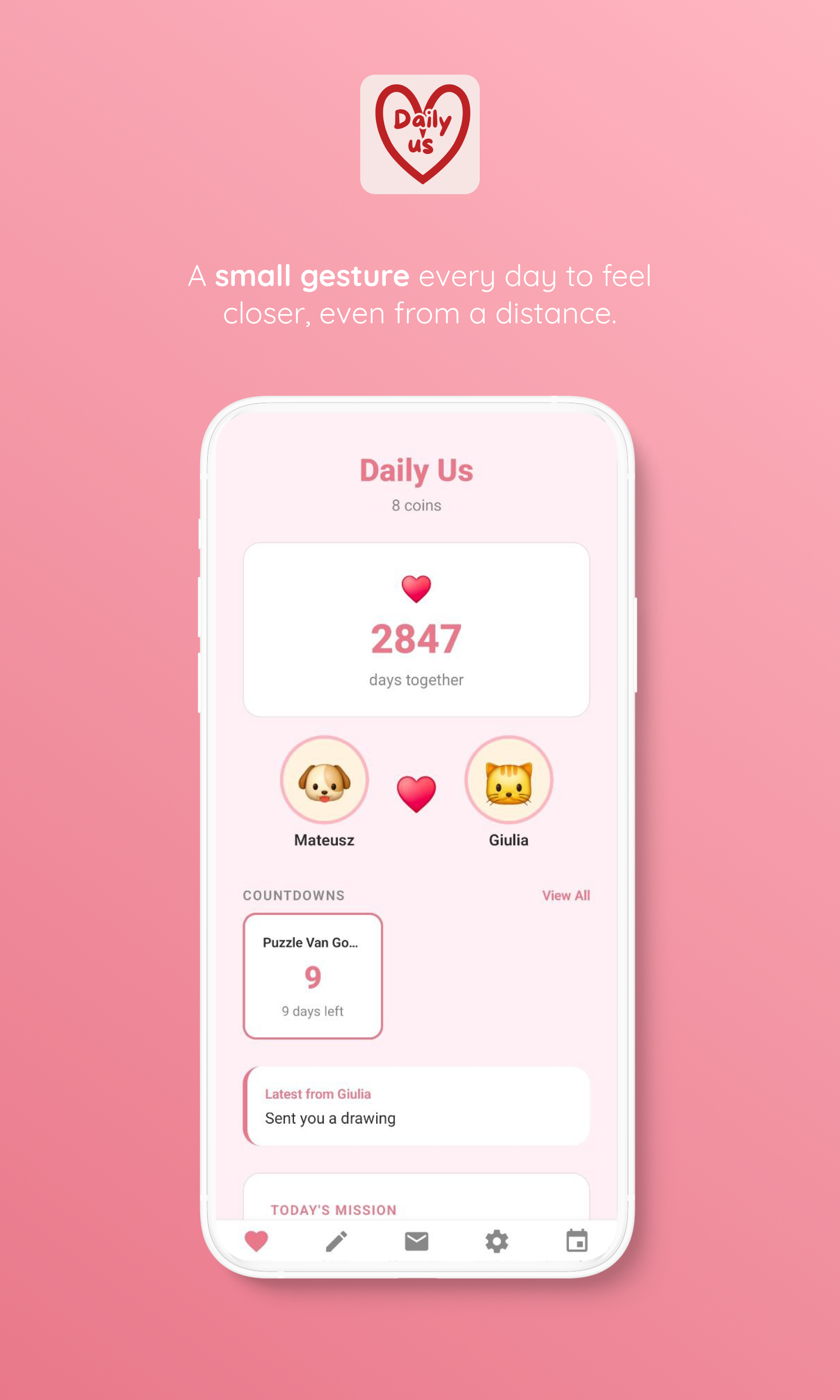 Daily Us: love app for Couples - Screenshot 3 showing product features and functionality