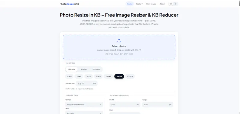 Photo Resize in KB screenshot 1