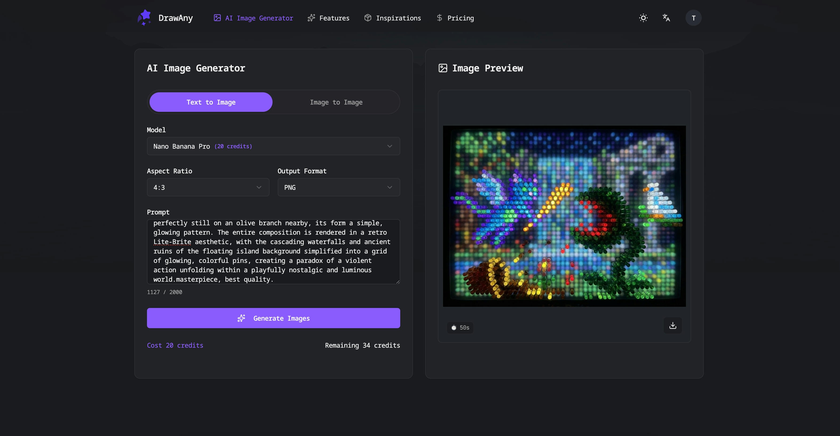 DrawAny- FREE AI Image Generator - Screenshot 2 showing product features and functionality
