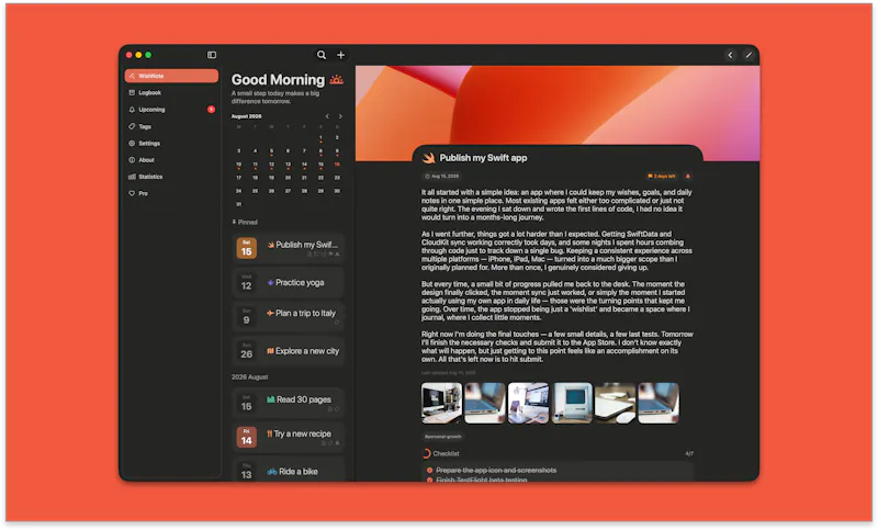 WishNote screenshot 2