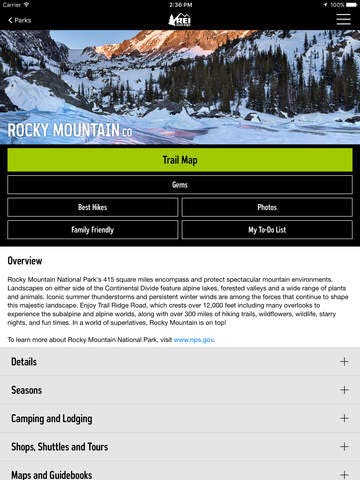 REI - National Parks Guide & Maps app  media 1