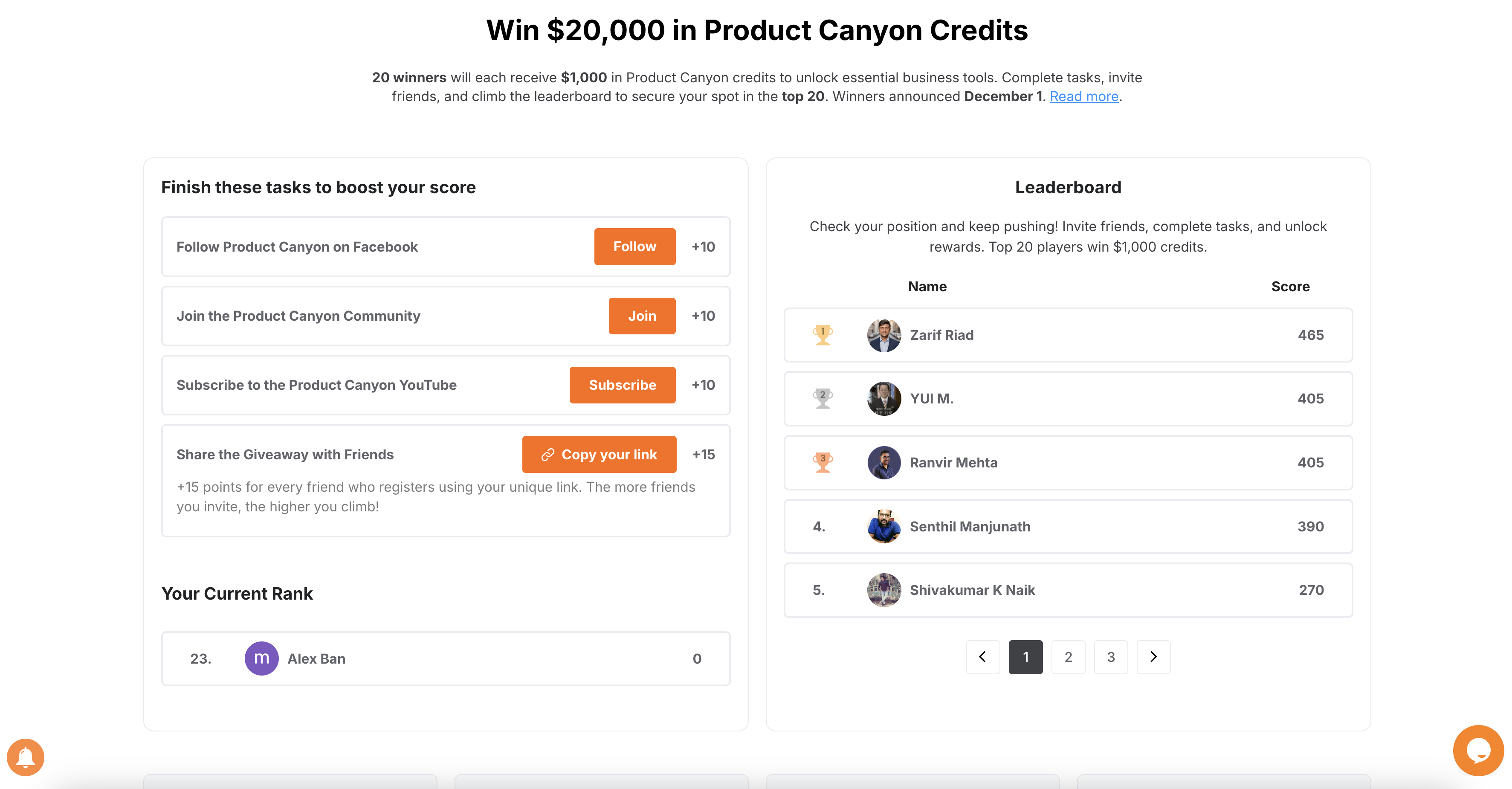 Product Canyon - Black Friday Event - Screenshot 2 showing product features and functionality