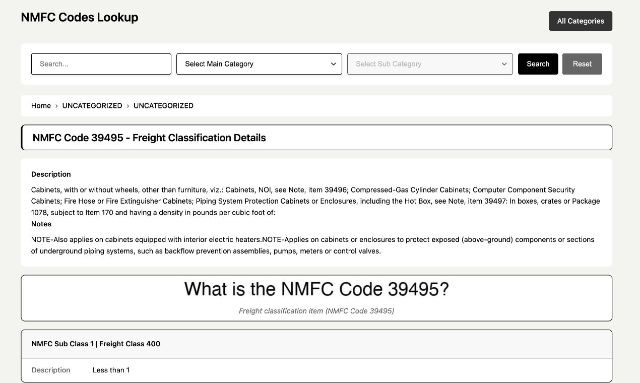 NMFC -Codes suchen Medien 3