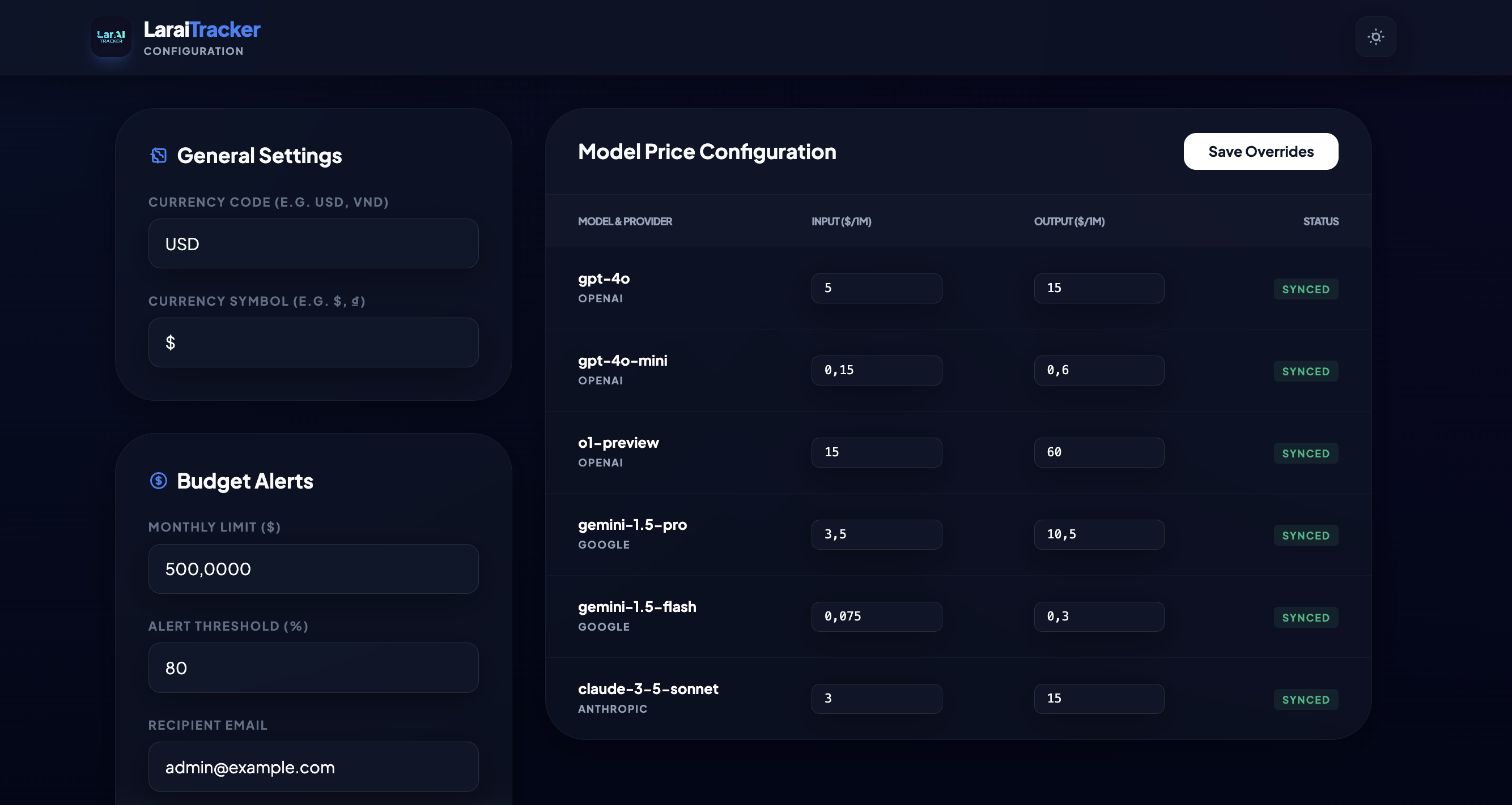 Larai Tracker - Screenshot 3 showing product features and functionality