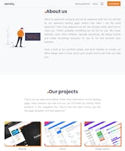 Identity - free landing page template gallery image