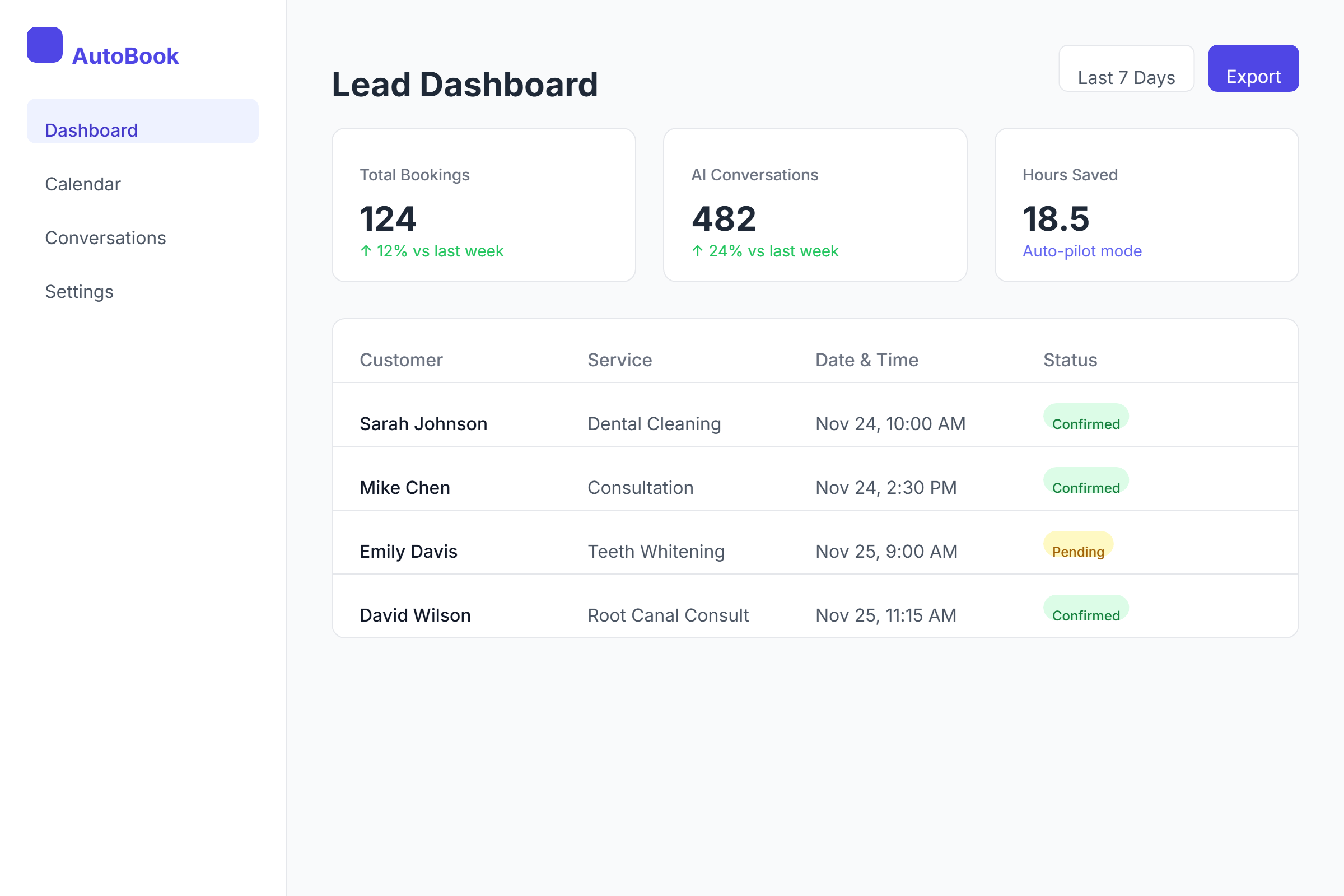 AutoBook AI - Screenshot 3 showing product features and functionality