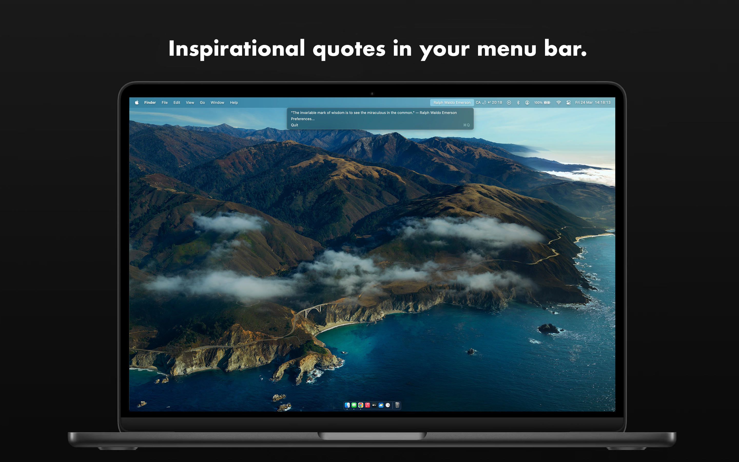 Mídia 3 de Citação da hora - Citações inspiradoras em sua barra de menus macos