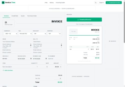 Free Invoice Generator — InvoiceFree gallery image