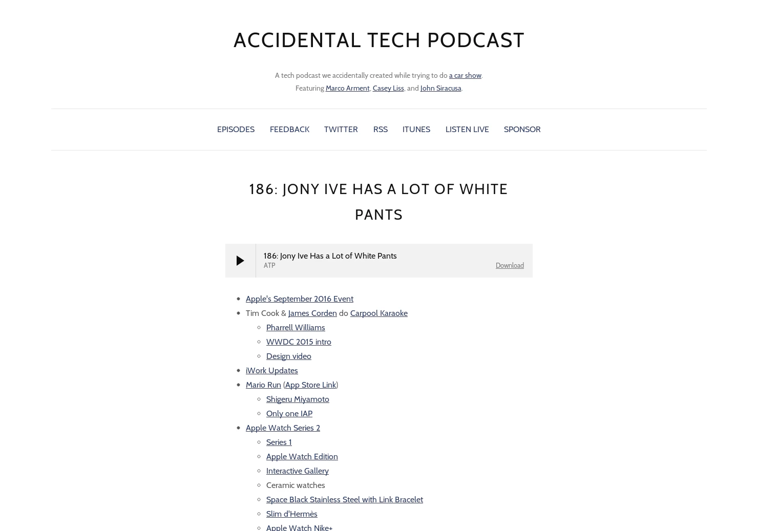 Accidental Tech Podcast