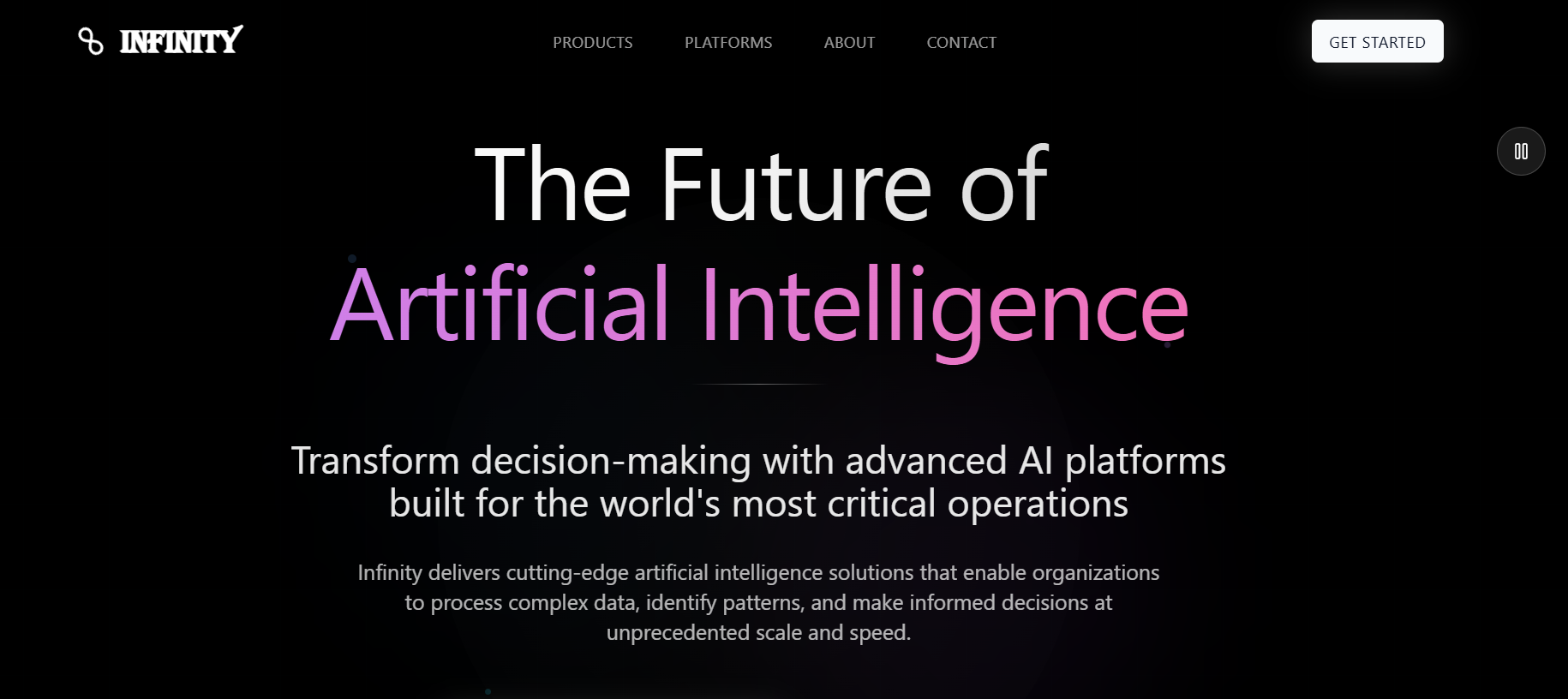Infinity - Main screenshot showing features and interface